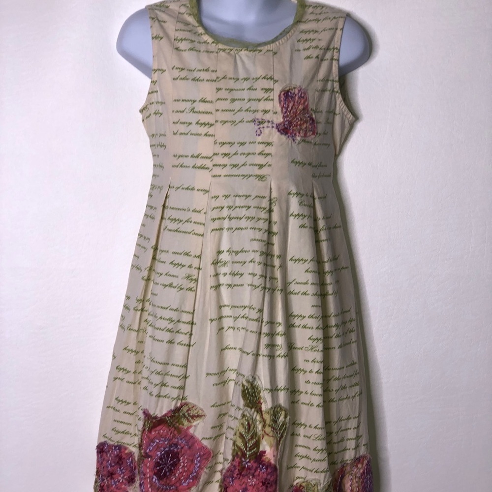 April Cornell script Butterfly Floral Appliqué